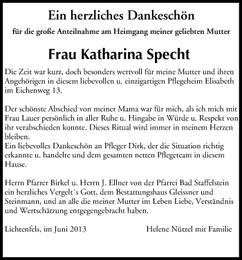 Anzeige von Katharina Specht von MGO