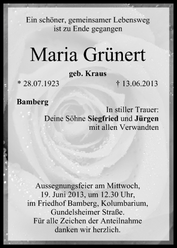 Anzeige von Maria Grünert von MGO