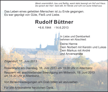 Anzeige von Rudolf Büttner von MGO