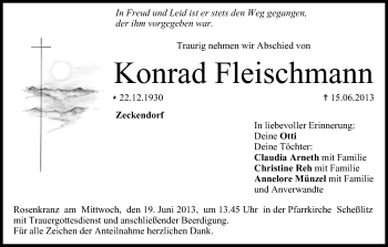Anzeige von Konrad Fleischmann von MGO