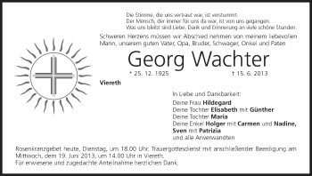 Anzeige von Georg Wachter von MGO