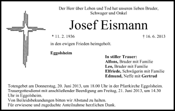 Anzeige von Josef Eismann von MGO
