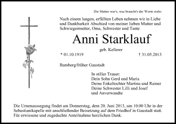 Anzeige von Anni Starklauf von MGO