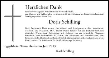 Anzeige von Doris Schilling von MGO