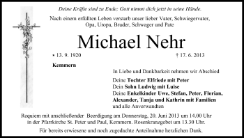 Anzeige von Michael Nehr von MGO