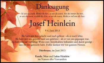 Anzeige von Josef Heinlein von MGO