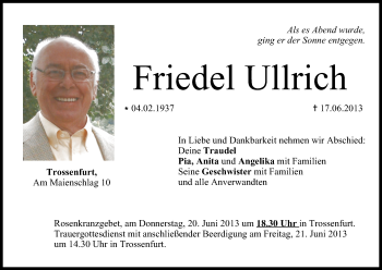 Anzeige von Friedel Ullrich von MGO