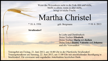 Anzeige von Martha Christel von MGO