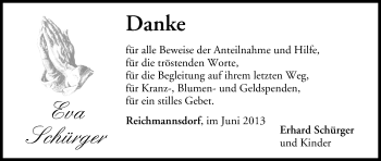 Anzeige von Eva Schürger von MGO