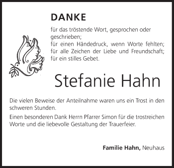 Anzeige von Stefanie Hahn von MGO