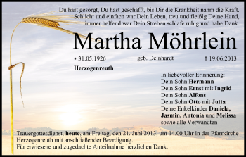 Anzeige von Martha Möhrlein von MGO
