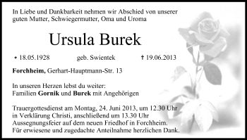 Anzeige von Ursula Burek von MGO