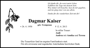 Anzeige von Dagmar Kaiser von MGO