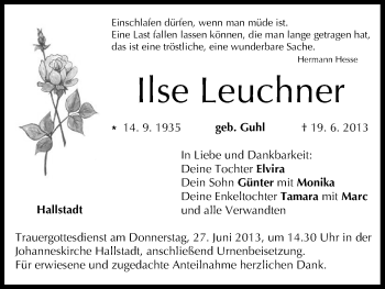 Anzeige von Ilse Leuchner von MGO