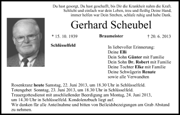 Anzeige von Gerhard Scheubel von MGO