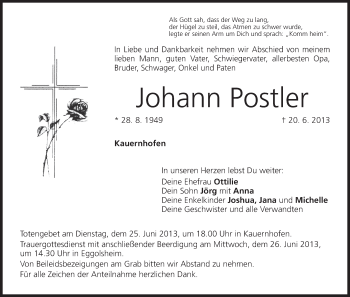 Anzeige von Johann Postler von MGO