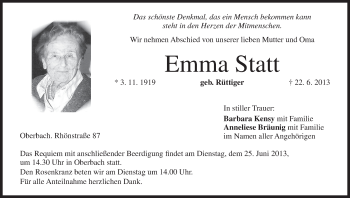 Anzeige von Emma Statt von MGO
