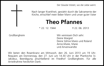 Anzeige von Theo Pfannes von MGO