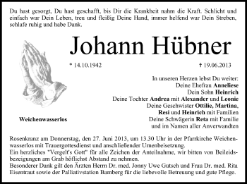 Anzeige von Johann Hübner von MGO