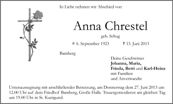 Anzeige von Anna Chrestel von MGO