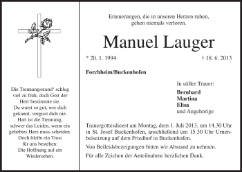 Anzeige von Manuel Lauger von MGO
