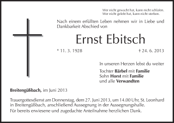 Anzeige von Ernst Ebitsch von MGO