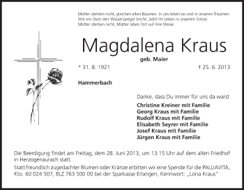 Anzeige von Magdalena Kraus von MGO