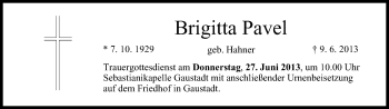 Anzeige von Brigitta Pavel von MGO