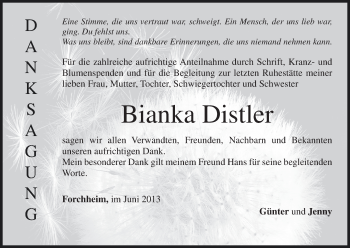 Anzeige von Bianka Distler von MGO