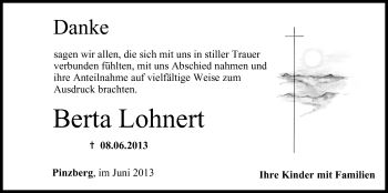 Anzeige von Berta Lohnert von MGO