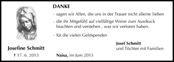 Anzeige von Josefine Schmitt von MGO