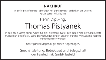 Anzeige von Thomas Pistyanek von MGO