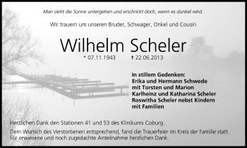 Anzeige von Wilhelm Scheler von MGO