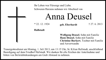 Anzeige von Anna Deusel von MGO