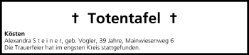 Anzeige von Totentafel vom 29.06.2013 von MGO