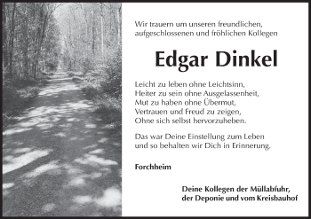 Anzeige von Edgar Dinkel von MGO