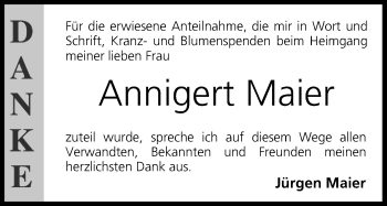 Anzeige von Annigert Maier von MGO