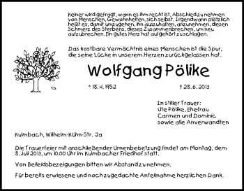 Anzeige von Wolfgang Pölike von MGO