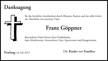 Anzeige von Franz Göppner von MGO