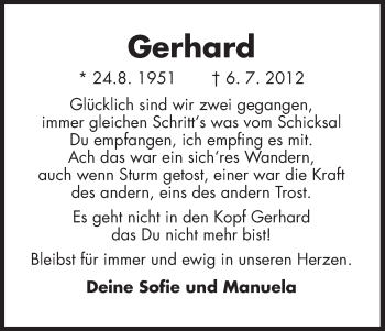 Anzeige von Gerhard  von MGO