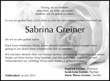 Anzeige von Sabrina Greiner von MGO