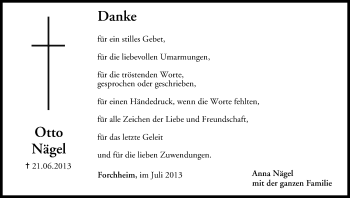 Anzeige von Otto Nägel von MGO