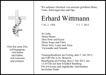 Anzeige von Erhard Wittmann von MGO