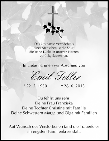Anzeige von Emil Teller von MGO