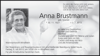 Anzeige von Anna Brustmann von MGO