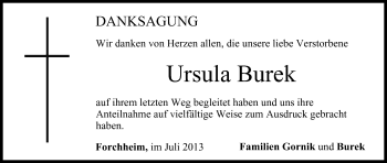 Anzeige von Ursula Burek von MGO