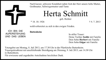 Anzeige von Herta Schmitt von MGO