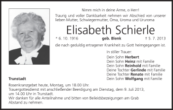 Anzeige von Elisabeth Schierle von MGO
