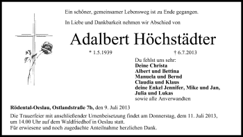 Anzeige von Adalbert Höchstädter von MGO