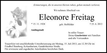 Anzeige von Eleonore Freitag von MGO